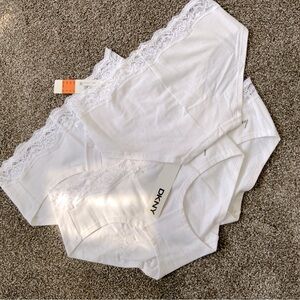 NWT - 4 pair DKNY White Lace Hipster Briefs